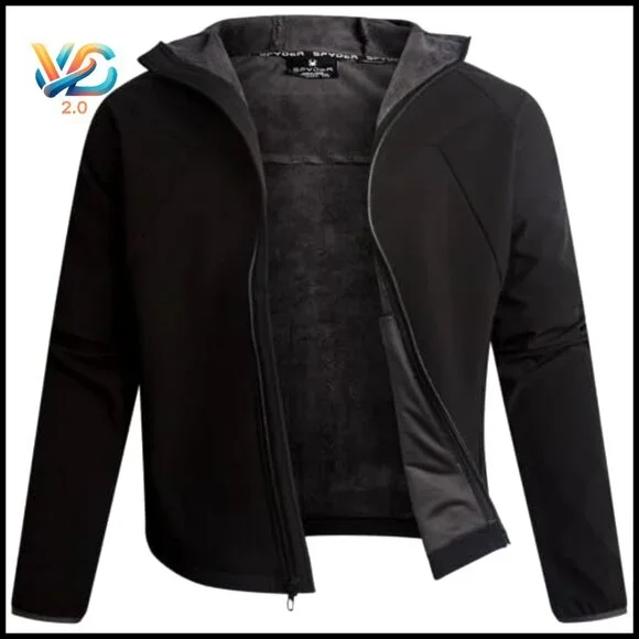 Men's Softshell Jacket Faux Fur Lined Water Wind Resistant Performance Fleece